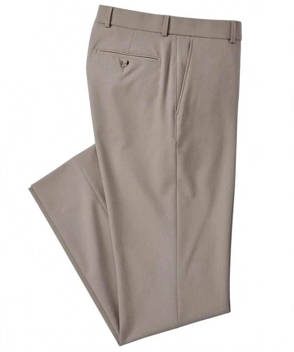 NEW BALLIN men's comfort-eze commuter bi-stretch gabardine trouser in stone